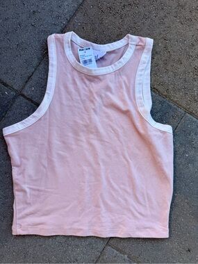 Tillys Pink Tank Top with White Trim